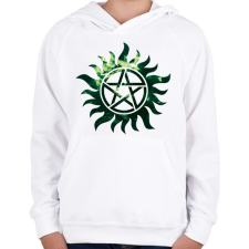 PRINTFASHION Supernatural (Odaát) - Gyerek kapucnis pulóver - Fehér gyerek pulóver, kardigán