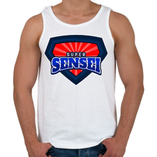 PRINTFASHION SUPERSENSEI - Férfi atléta - Fehér atléta, trikó