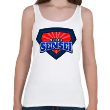 PRINTFASHION SUPERSENSEI - Női atléta - Fehér női trikó
