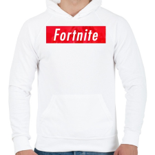 PRINTFASHION Supp' Fortnite - Férfi kapucnis pulóver - Fehér férfi pulóver, kardigán