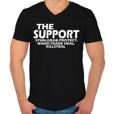 PRINTFASHION Support things - Férfi V-nyakú póló - Fekete férfi póló