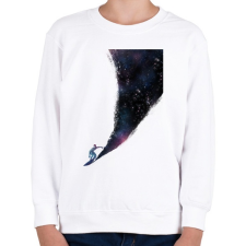 PRINTFASHION Surfing the universe - Gyerek pulóver - Fehér gyerek pulóver, kardigán