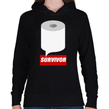 PRINTFASHION Survivor - Női kapucnis pulóver - Fekete női pulóver, kardigán