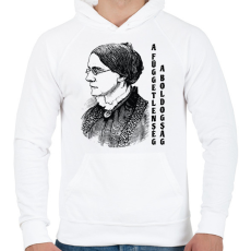 PRINTFASHION Susan B. Anthony idézet - Férfi kapucnis pulóver - Fehér