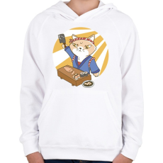 PRINTFASHION Sushi mester - Gyerek kapucnis pulóver - Fehér