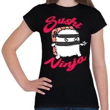 PRINTFASHION Sushi ninja - Női póló - Fekete női póló