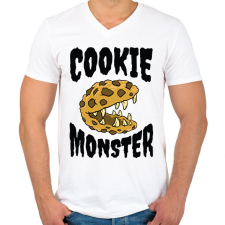 PRINTFASHION Süti szörny - Férfi V-nyakú póló - Fehér férfi póló