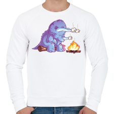 PRINTFASHION Sütögető triceratopsz  - Férfi pulóver - Fehér férfi pulóver, kardigán