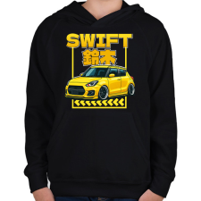 PRINTFASHION Suzuki swift - Gyerek kapucnis pulóver - Fekete gyerek pulóver, kardigán