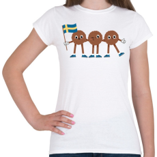 PRINTFASHION Svéd húsgolyók - Női póló - Fehér