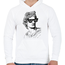 PRINTFASHION Swag 3 - Férfi kapucnis pulóver - Fehér férfi pulóver, kardigán