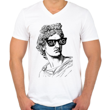 PRINTFASHION Swag 3 - Férfi V-nyakú póló - Fehér férfi póló