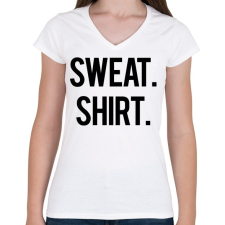 PRINTFASHION Sweat Shirt - Női V-nyakú póló - Fehér női póló