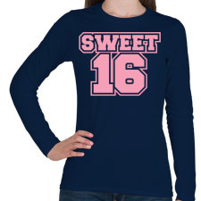 PRINTFASHION Sweet 16 - Női hosszú ujjú póló - Sötétkék női póló