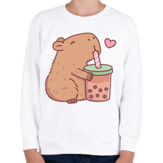 PRINTFASHION Sweet bubble tea - Gyerek pulóver - Fehér