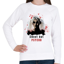 PRINTFASHION Sweet but Psycho - Női pulóver - Fehér női pulóver, kardigán