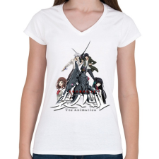 PRINTFASHION Sword Gai - Női V-nyakú póló - Fehér női póló