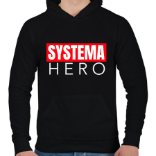PRINTFASHION SYSTEMA HERO - Férfi kapucnis pulóver - Fekete férfi pulóver, kardigán