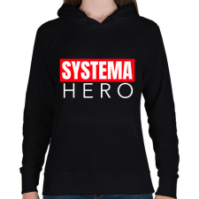 PRINTFASHION SYSTEMA HERO - Női kapucnis pulóver - Fekete női pulóver, kardigán