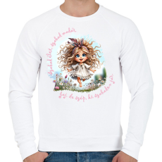 PRINTFASHION Szabad élet, szabad madár... - Férfi pulóver - Fehér