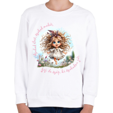 PRINTFASHION Szabad élet, szabad madár... - Gyerek pulóver - Fehér