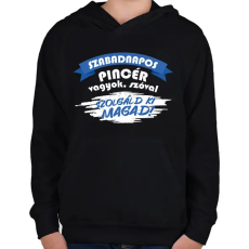 PRINTFASHION Szabadnapos pincér - Gyerek kapucnis pulóver - Fekete