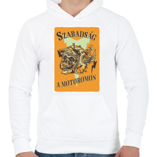 PRINTFASHION Szabadság a motoromon - Férfi kapucnis pulóver - Fehér női pulóver, kardigán