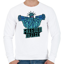 PRINTFASHION Szabadság - Férfi pulóver - Fehér férfi pulóver, kardigán