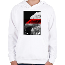 PRINTFASHION Szabadság - Gyerek kapucnis pulóver - Fehér