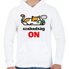 PRINTFASHION Szabadság On - Férfi kapucnis pulóver - Fehér