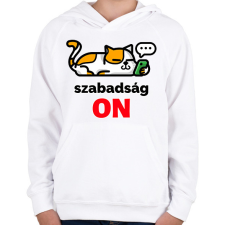 PRINTFASHION Szabadság On - Gyerek kapucnis pulóver - Fehér gyerek pulóver, kardigán