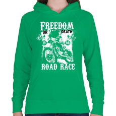 PRINTFASHION Szabadság vagy halál - Női kapucnis pulóver - Zöld