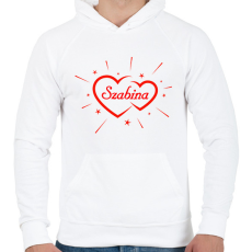 PRINTFASHION Szabina - Férfi kapucnis pulóver - Fehér