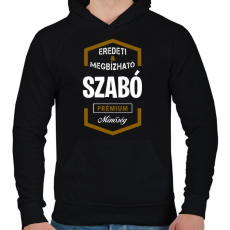 PRINTFASHION Szabó prémium minőség - Férfi kapucnis pulóver - Fekete