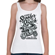 PRINTFASHION Száguldás a tengerparton - Női atléta - Fehér női trikó