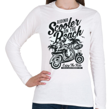 PRINTFASHION Száguldás a tengerparton - Női hosszú ujjú póló - Fehér női póló