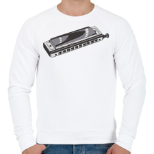 PRINTFASHION Szájharmonika - Férfi pulóver - Fehér férfi pulóver, kardigán