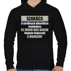 PRINTFASHION Szakács - Férfi kapucnis pulóver - Fekete