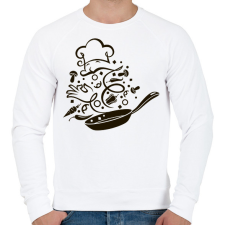 PRINTFASHION Szakács - Férfi pulóver - Fehér férfi pulóver, kardigán
