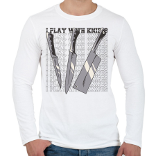 PRINTFASHION Szakács kések - Férfi hosszú ujjú póló - Fehér férfi póló