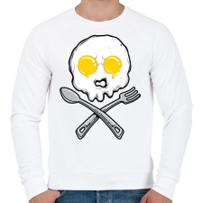 PRINTFASHION Szakács koponya - Férfi pulóver - Fehér férfi pulóver, kardigán