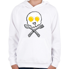PRINTFASHION Szakács koponya - Gyerek kapucnis pulóver - Fehér