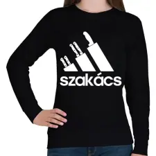 PRINTFASHION Szakács - Női pulóver - Fekete női pulóver, kardigán