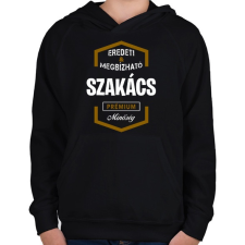 PRINTFASHION Szakács prémium minőség - Gyerek kapucnis pulóver - Fekete gyerek pulóver, kardigán