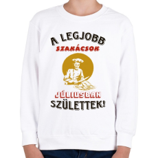PRINTFASHION Szakács szülinapja július - Gyerek pulóver - Fehér