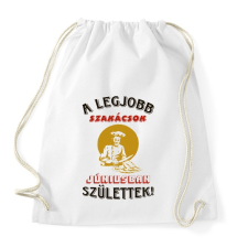 PRINTFASHION Szakács szülinapja június  - Sportzsák, Tornazsák - Fehér tornazsák