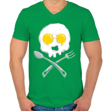 PRINTFASHION Szakácsvégzet - Férfi V-nyakú póló - Zöld férfi póló