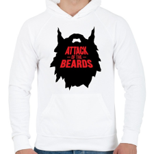 PRINTFASHION szakáll-attack... - Férfi kapucnis pulóver - Fehér férfi pulóver, kardigán