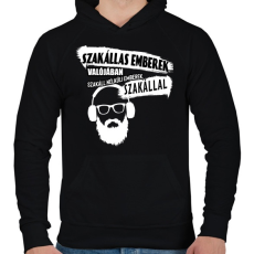 PRINTFASHION szakáll-szakállas emberek ....... - Férfi kapucnis pulóver - Fekete