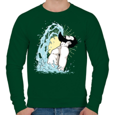 PRINTFASHION Szakállas csobbanás - Férfi pulóver - Sötétzöld